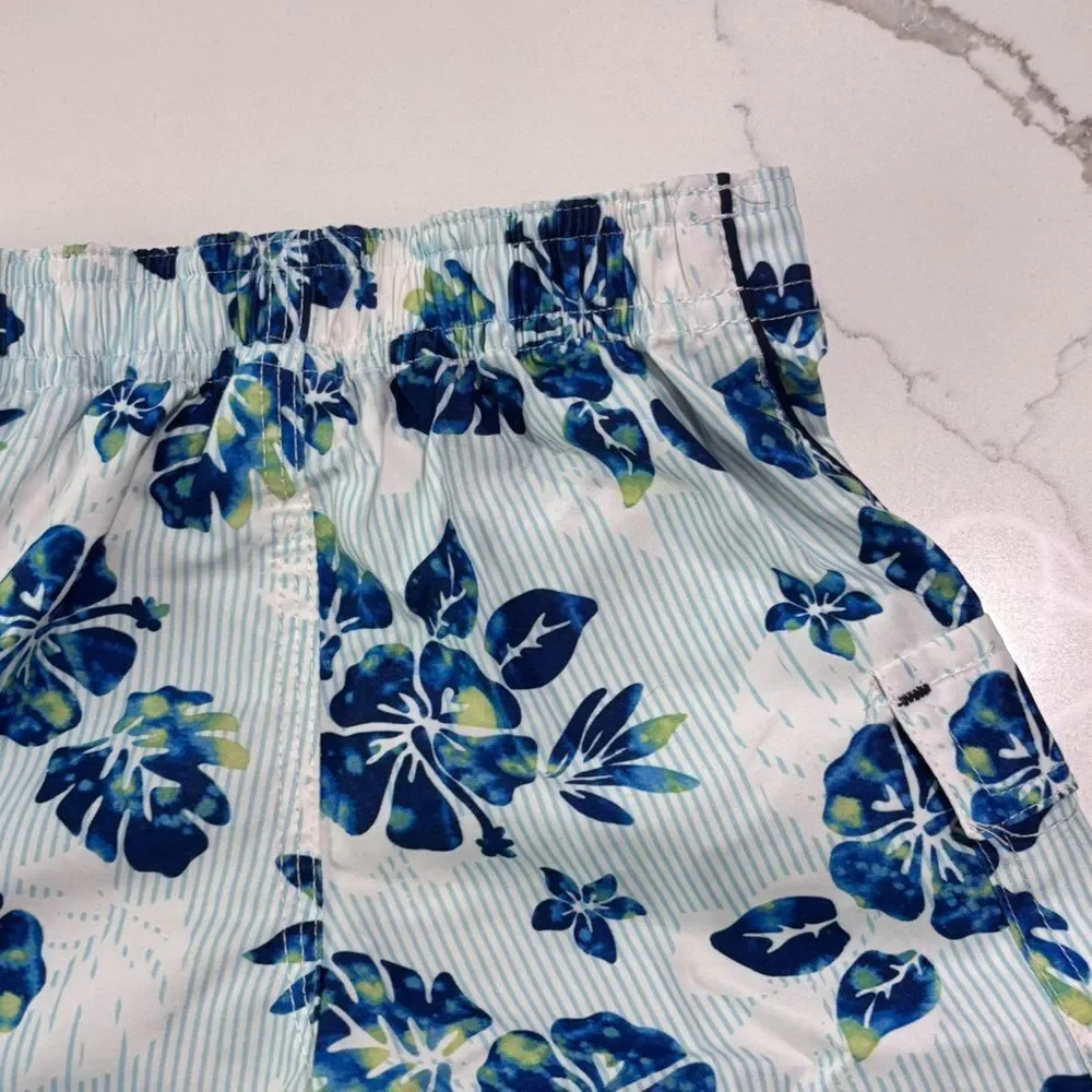 Carter’s Infant Boys Blue Tropical Floral Swim Shorts Trunks 9 Months Hawaiian